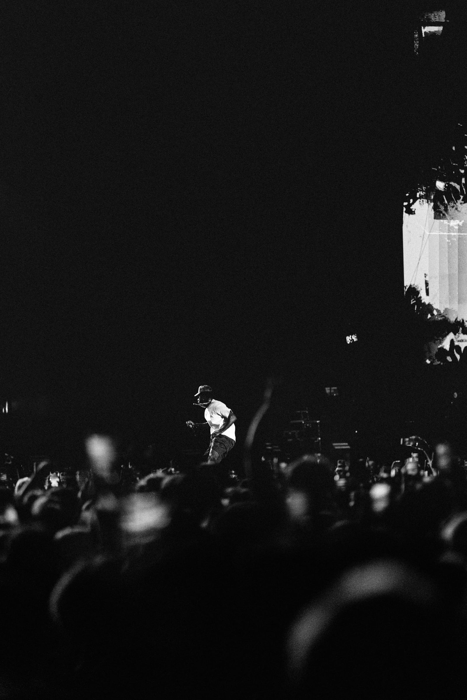 Tyler, the Creator performing at ACL Fest 2023, Zilker Park Austin TX — black and white press-credentialed concert photographer Chauncey Scott